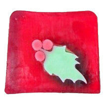 Christmas Holly Leaf  Soap - 115g Slice